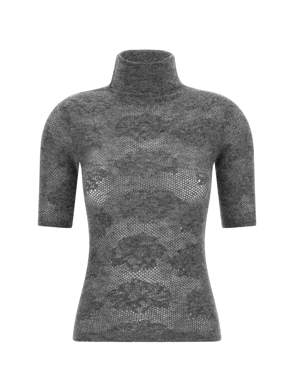 Brunello Cucinelli openwork short-sleeve sweater - Grau