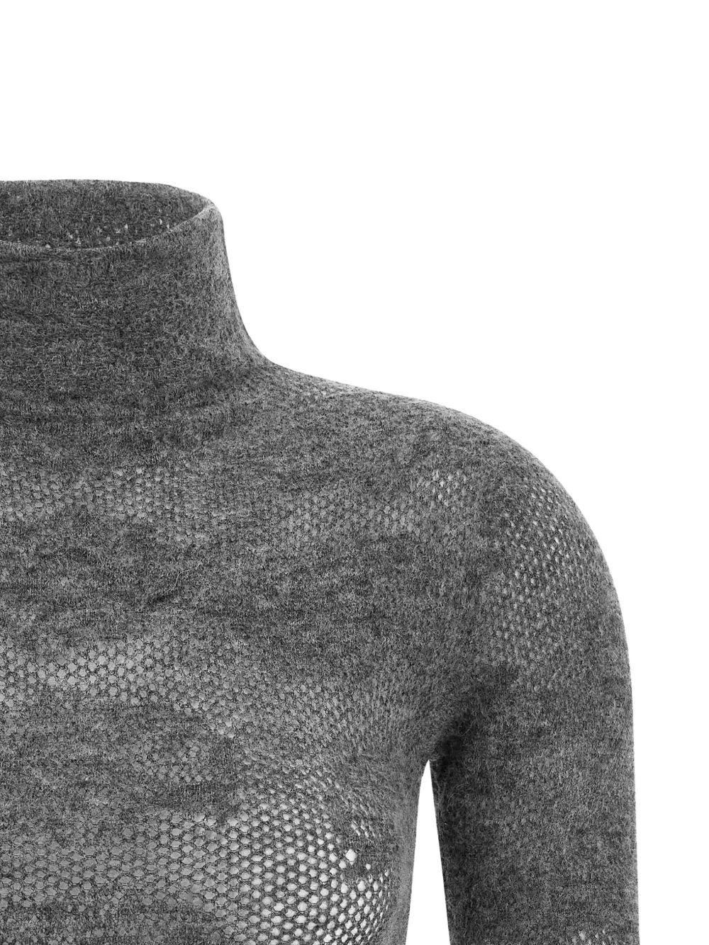 Brunello Cucinelli Openwork trui met korte mouwen Grijs