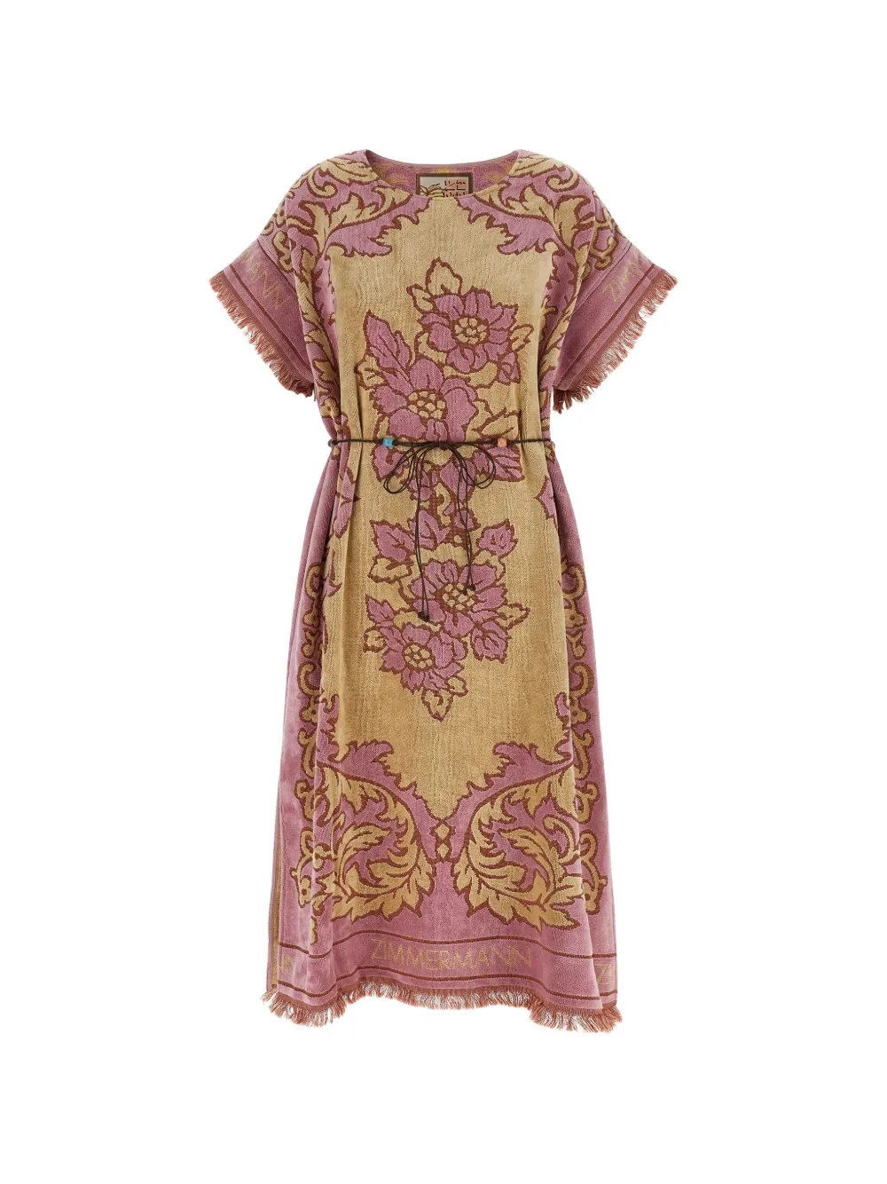 ZIMMERMANN Aster floral-jacquard midi dress - Rosa