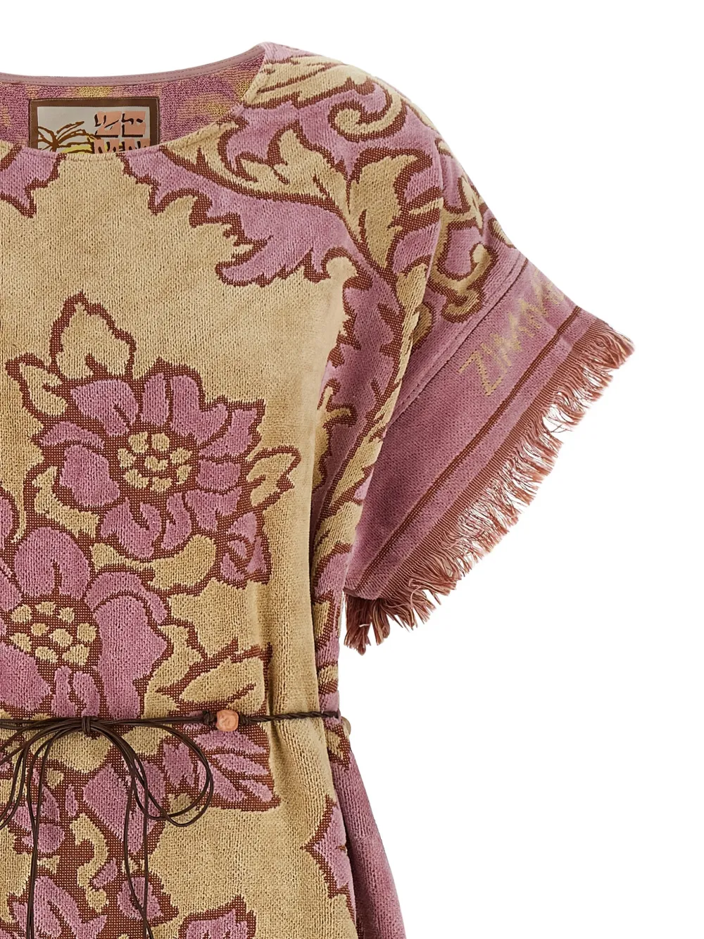 ZIMMERMANN Aster midi-jurk met bloemen jacquard Roze