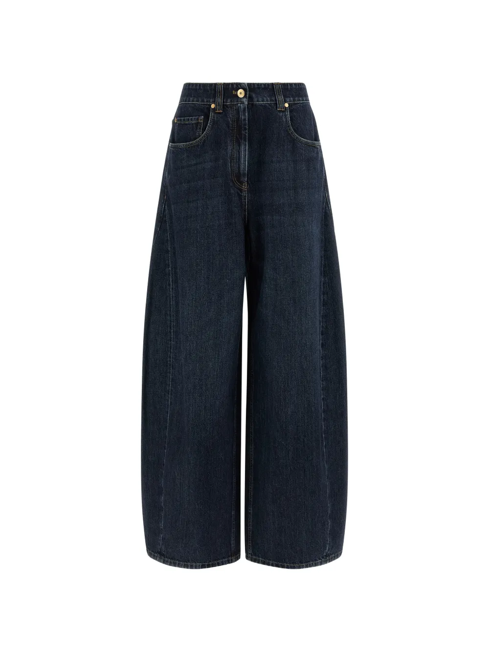 Brunello Cucinelli Monile-detail wide barrel jeans - Blu