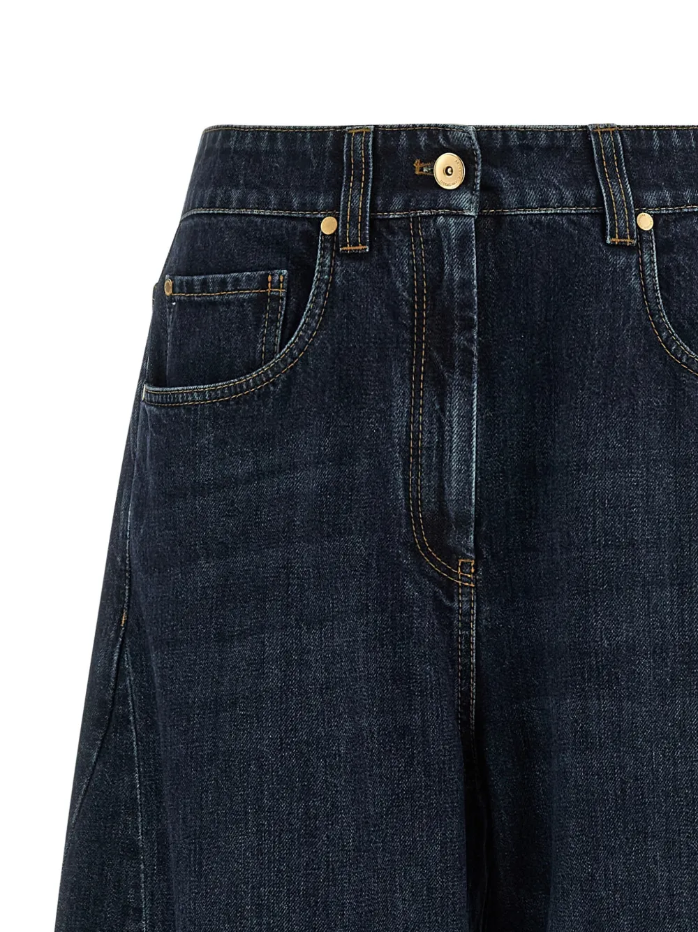 Brunello Cucinelli Jeans met wijde pijpen en Monile-detail Blauw
