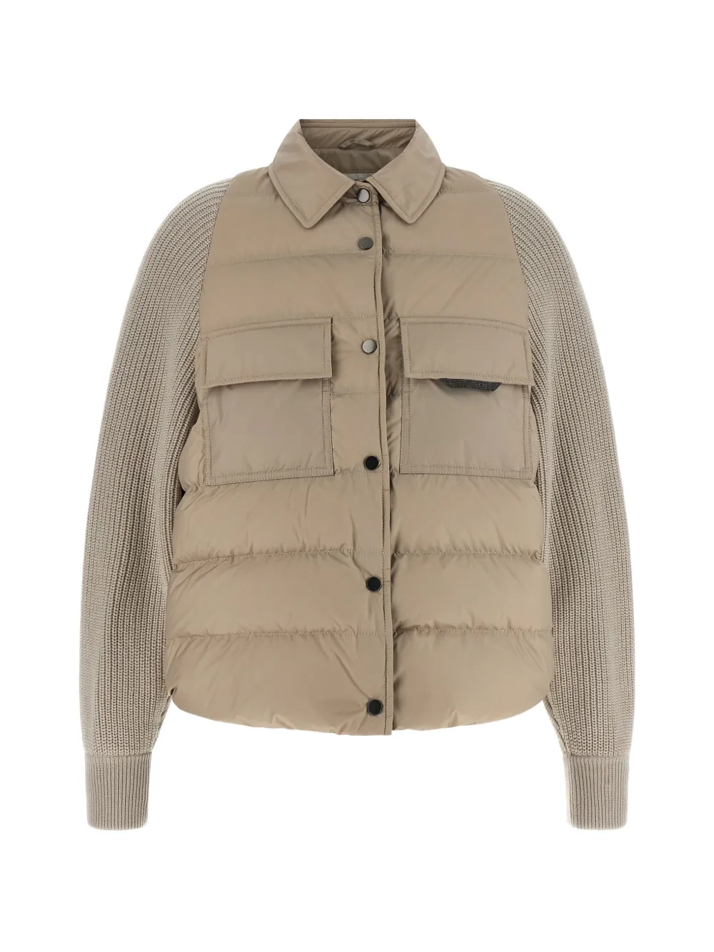 Brunello Cucinelli quilted Monile-detail jacket - Brown