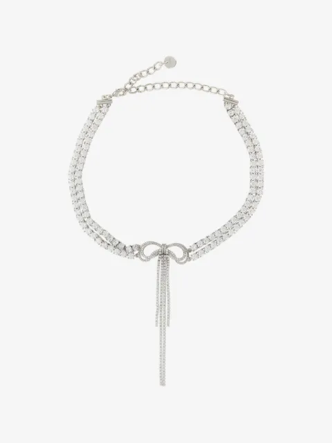 Self-Portrait collier Double Crystal Bow