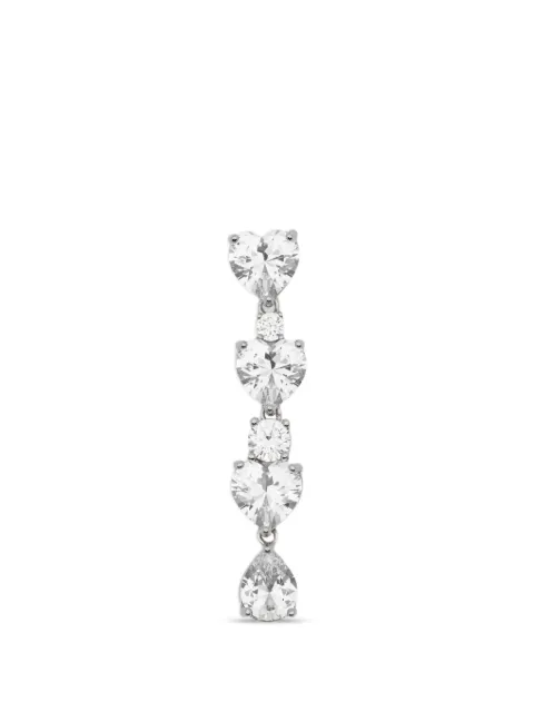 Self-Portrait crystal-heart tiered earrings