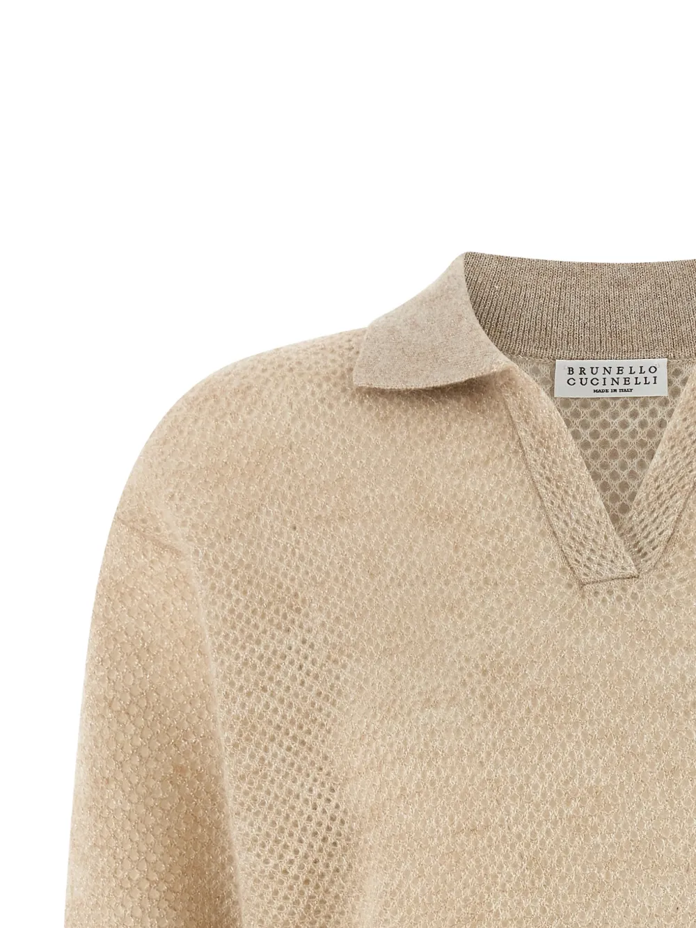 Brunello Cucinelli Wafelgebreide trui van mohairblend Beige