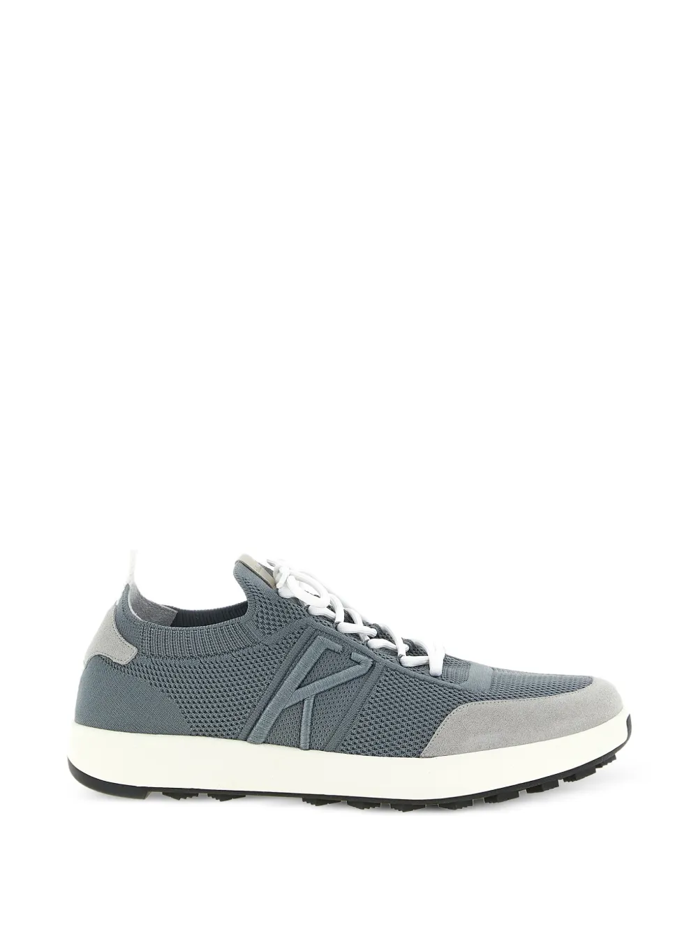 Kiton suede-panelled slip-on sneakers - Blau
