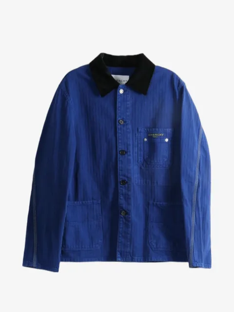 Givenchy logo-print corduroy-collar jacket
