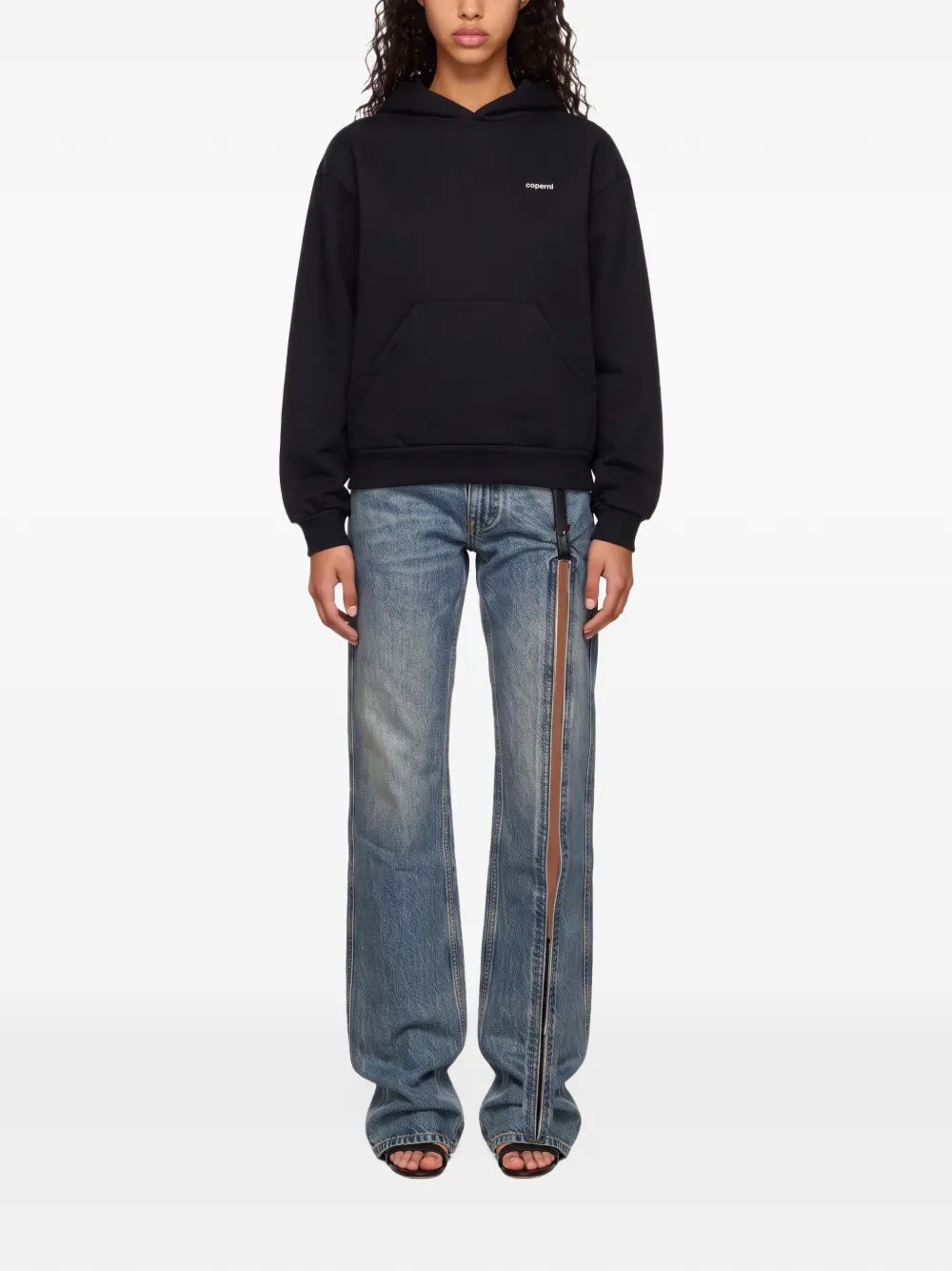 Coperni belted zip-detail jeans Blauw