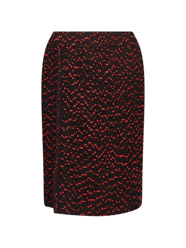 Elie Saab Tweed Midi Skirt in Black