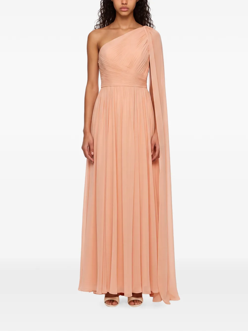 Elie Saab Asymmetrische avondjurk met capedetail Roze