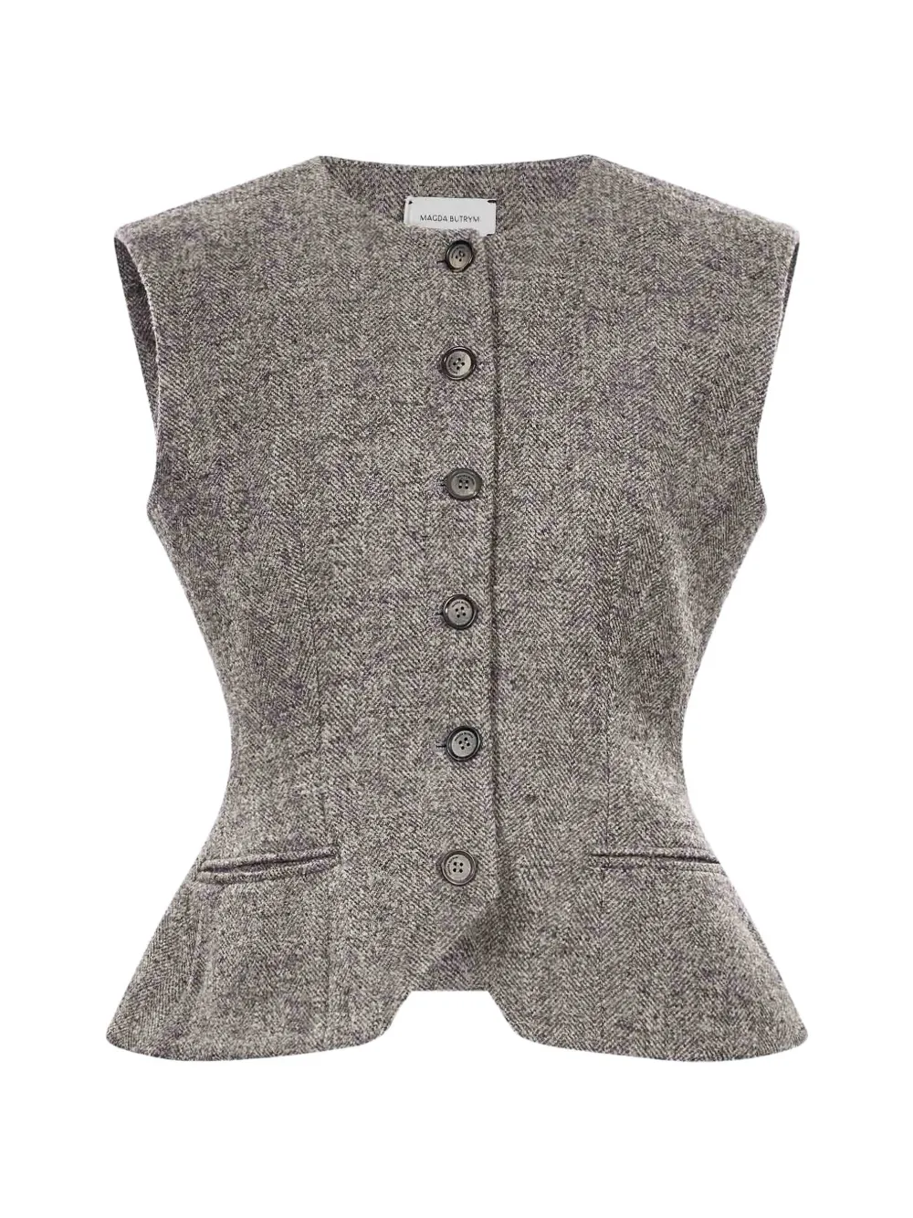 Magda Butrym herringbone peplum jacket - Grigio