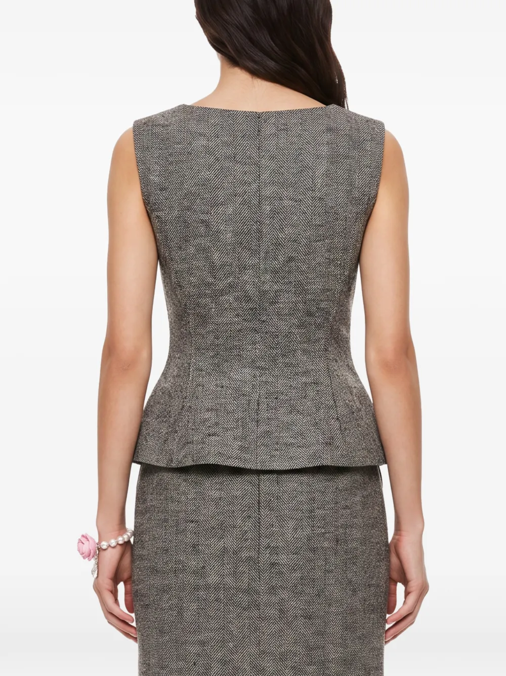 Magda Butrym herringbone peplum jacket Grijs