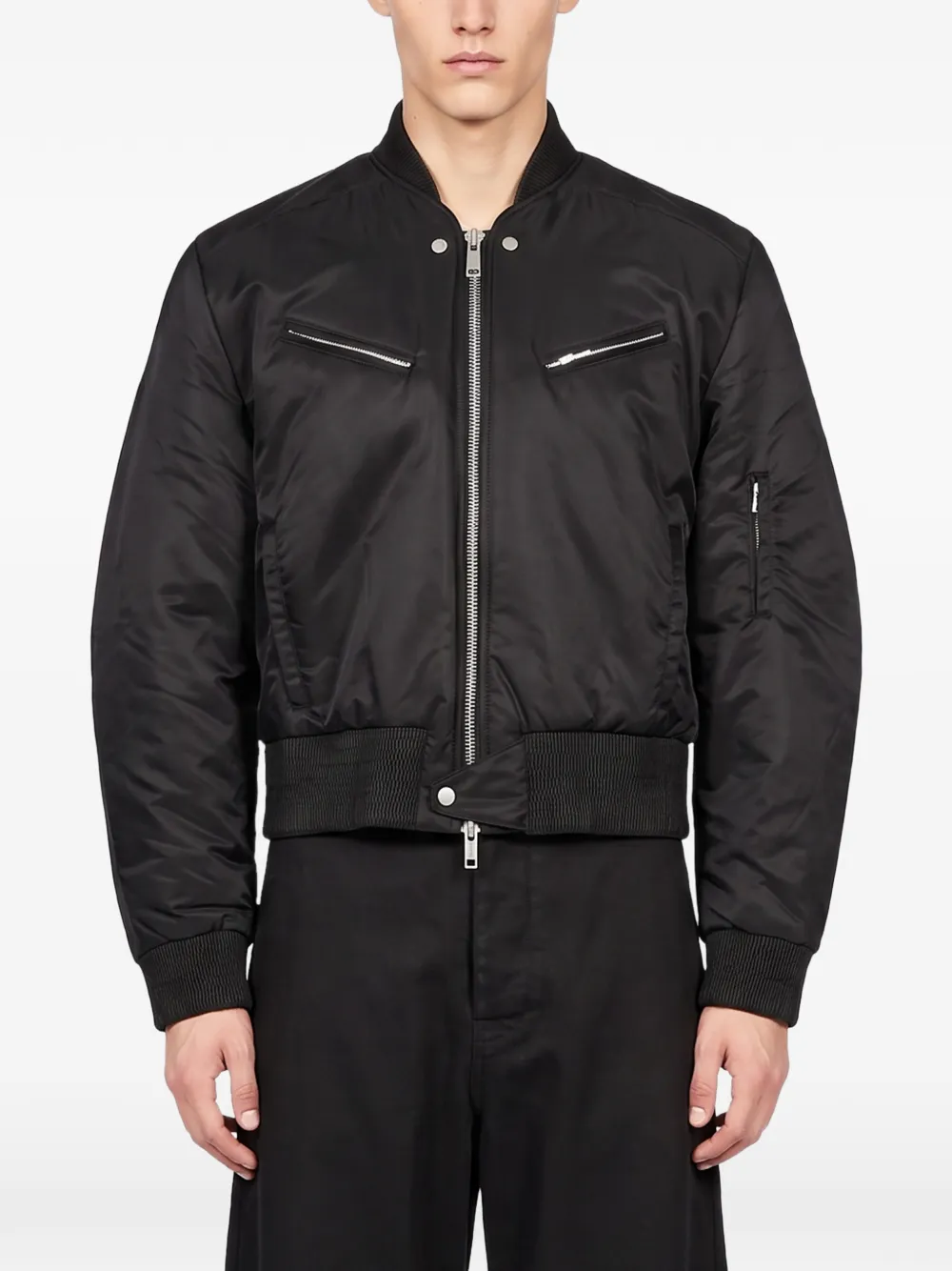 ENTIRE STUDIOS Arc zip-up bomber jacket Zwart