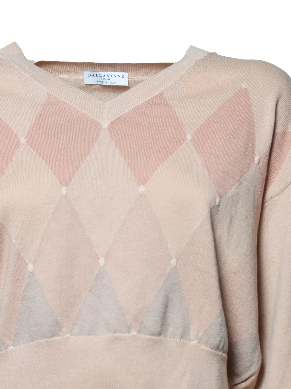 Ballantyne Trui met argyle intarsia Roze