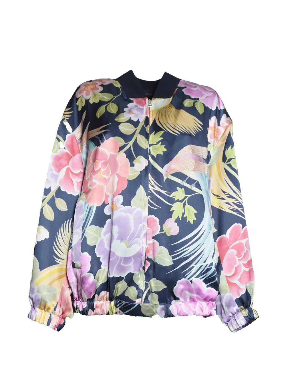 Seafarer floral-print bird-motif jacket - Blu