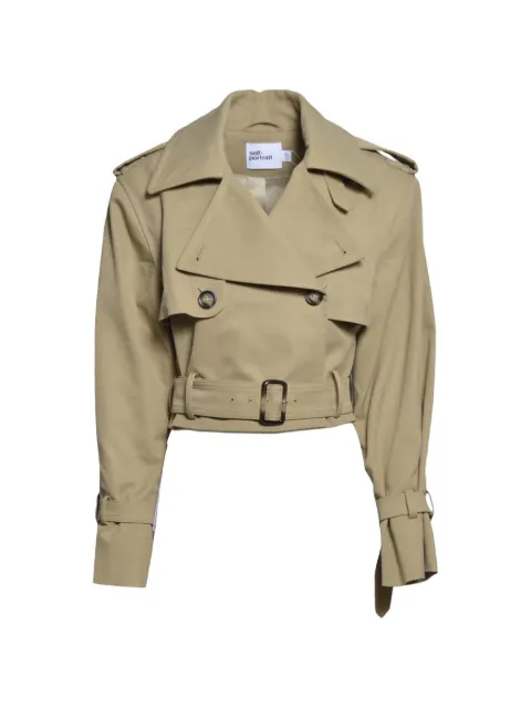 Self-Portrait belted cropped jacket