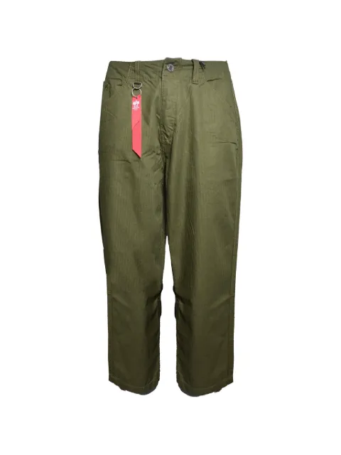 Alpha Industries herringbone-weave tapered-leg trousers