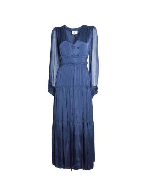 SOLOTRE tiered long-sleeve maxi dress