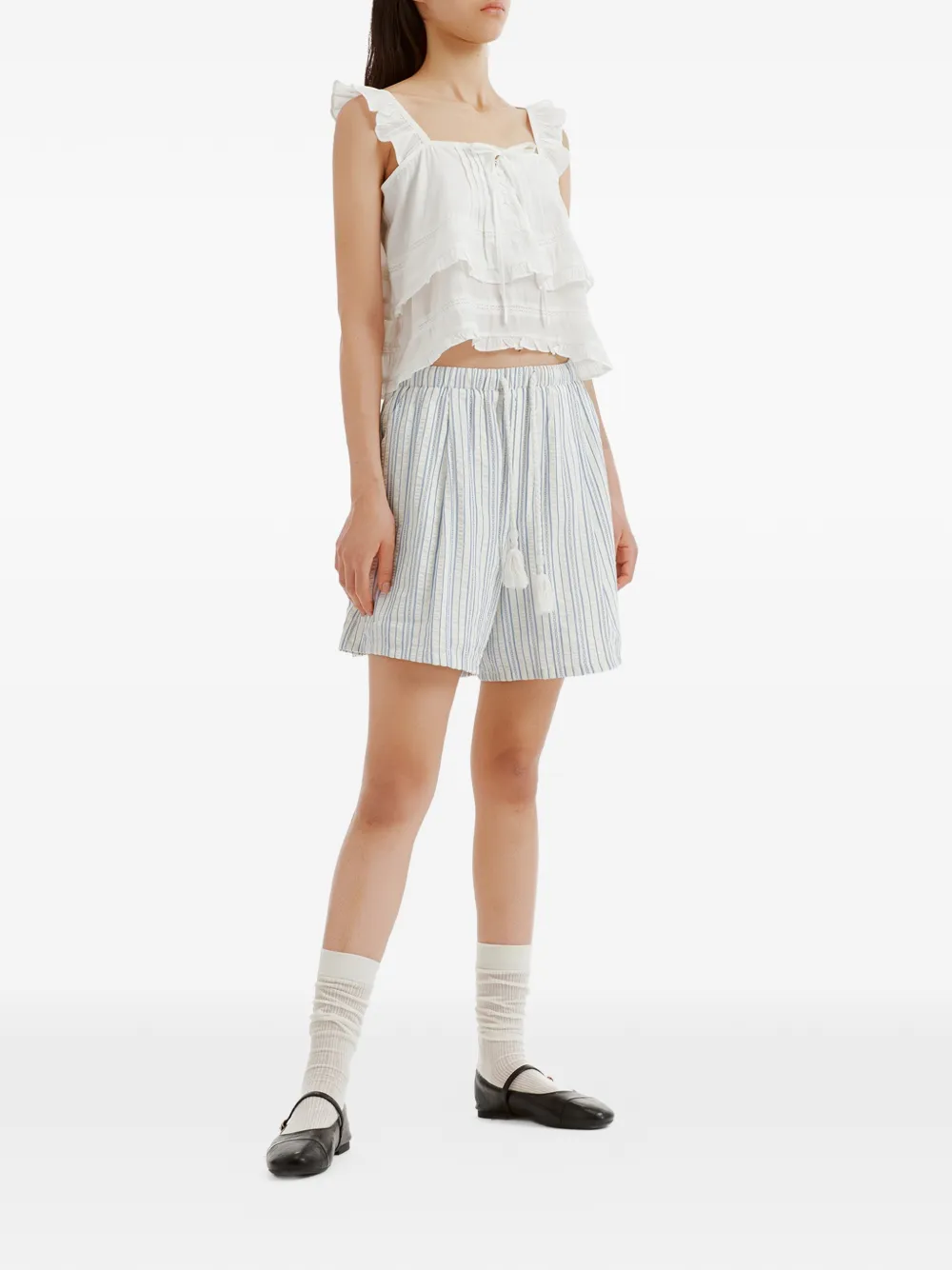 tout a coup Shirt met ruches Wit