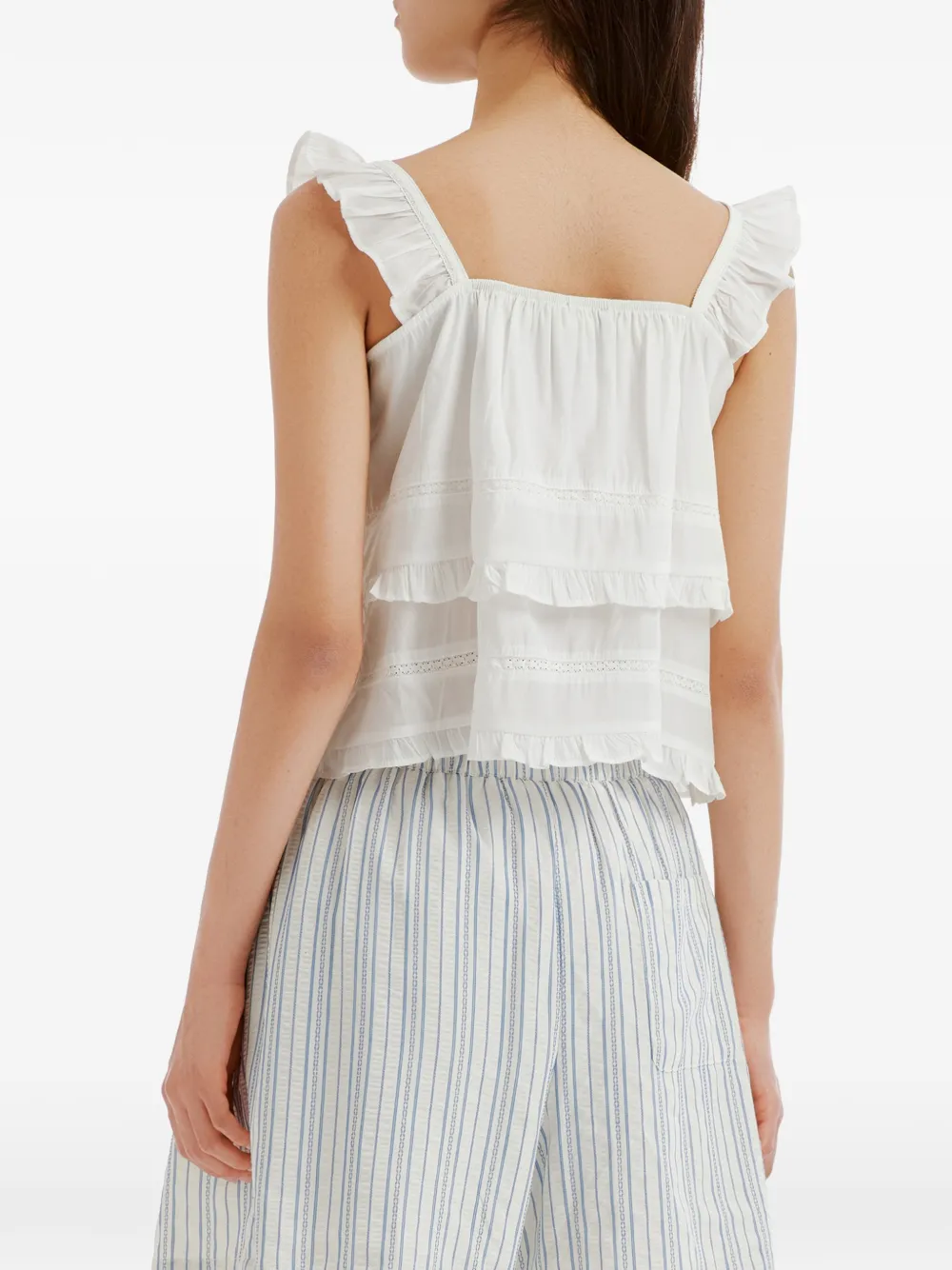 tout a coup Shirt met ruches Wit