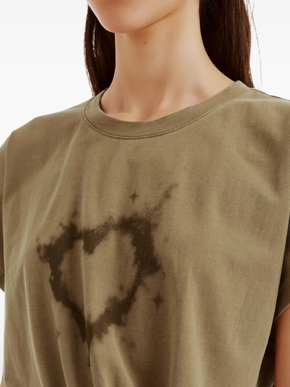 b+ab Asymmetrische mini-jurk met hartprint Groen