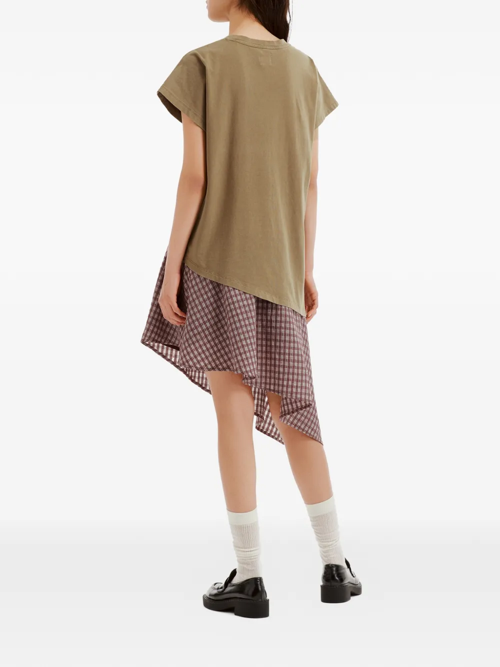 b+ab Asymmetrische mini-jurk met hartprint Groen