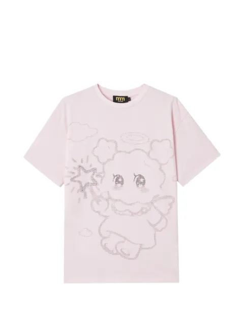 Mini Cream playera con estampado gráfico