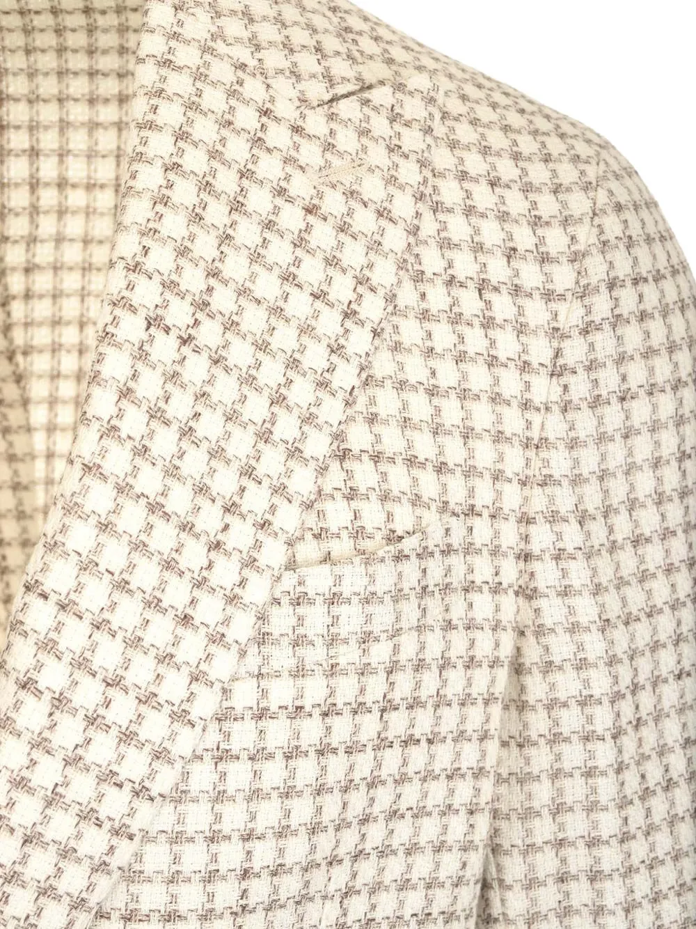 Al Duca D Aosta 1902 Blazer met pied-de-poule print Beige