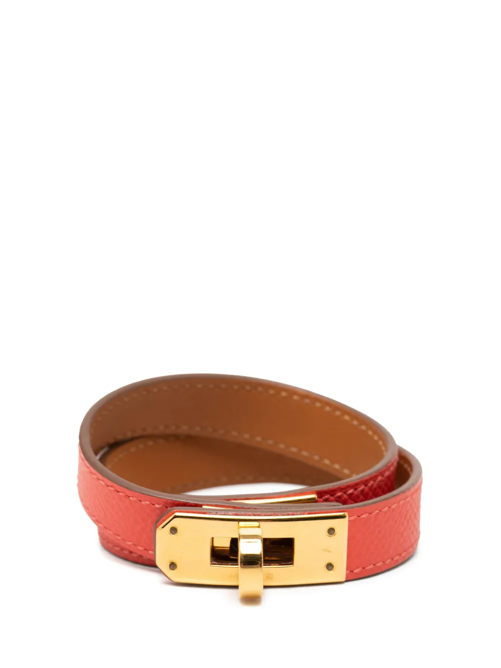 Hermès Pre-Owned 2014 Leather Kelly Double Tour Bracelet costume bracelet - Arancione