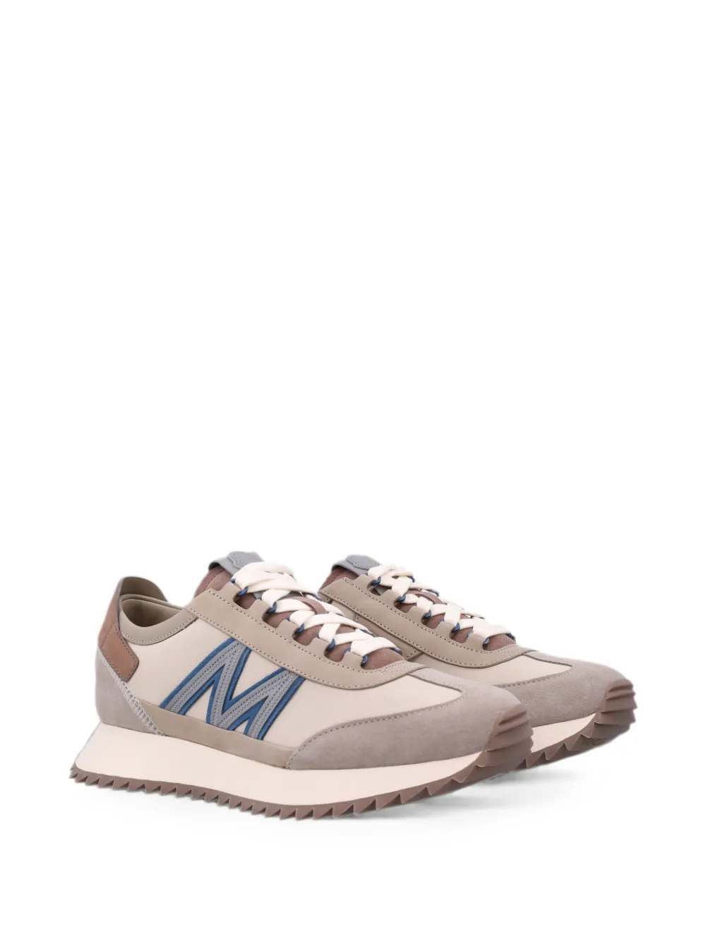 Moncler Pacey2 logo-patch panelled sneakers Beige