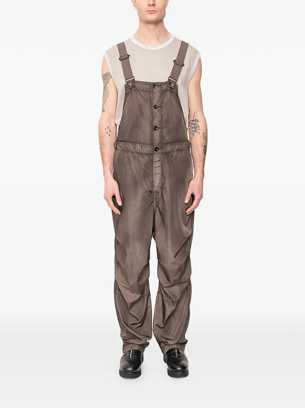 The Viridi-Anne Object Dyed overalls - Braun