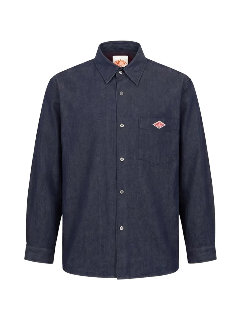 Danton logo-patch long-sleeve shirt - Blu
