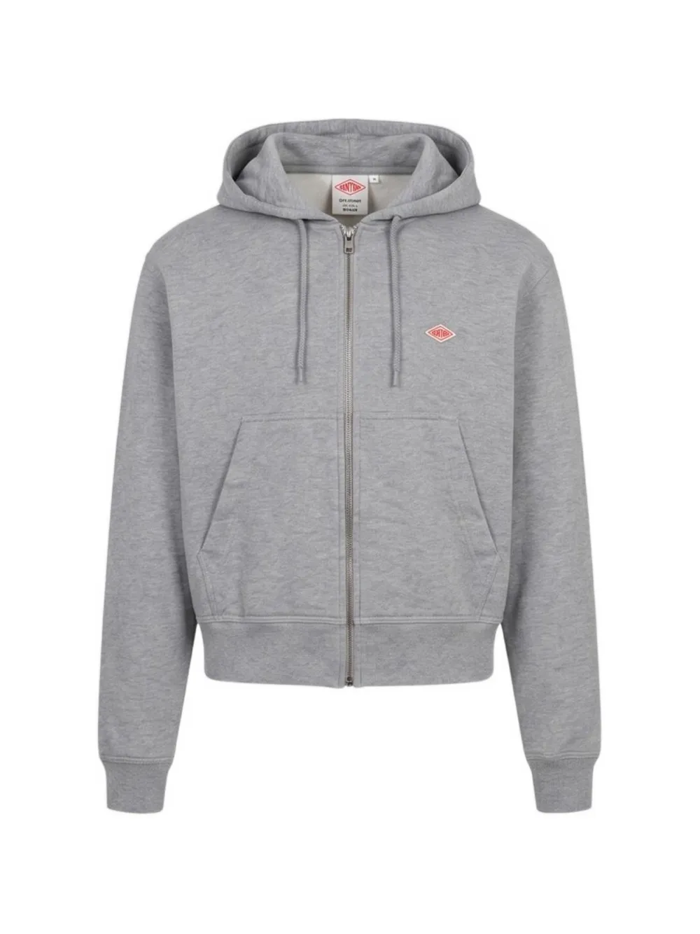 Danton logo-patch zip-up hoodie - Grey