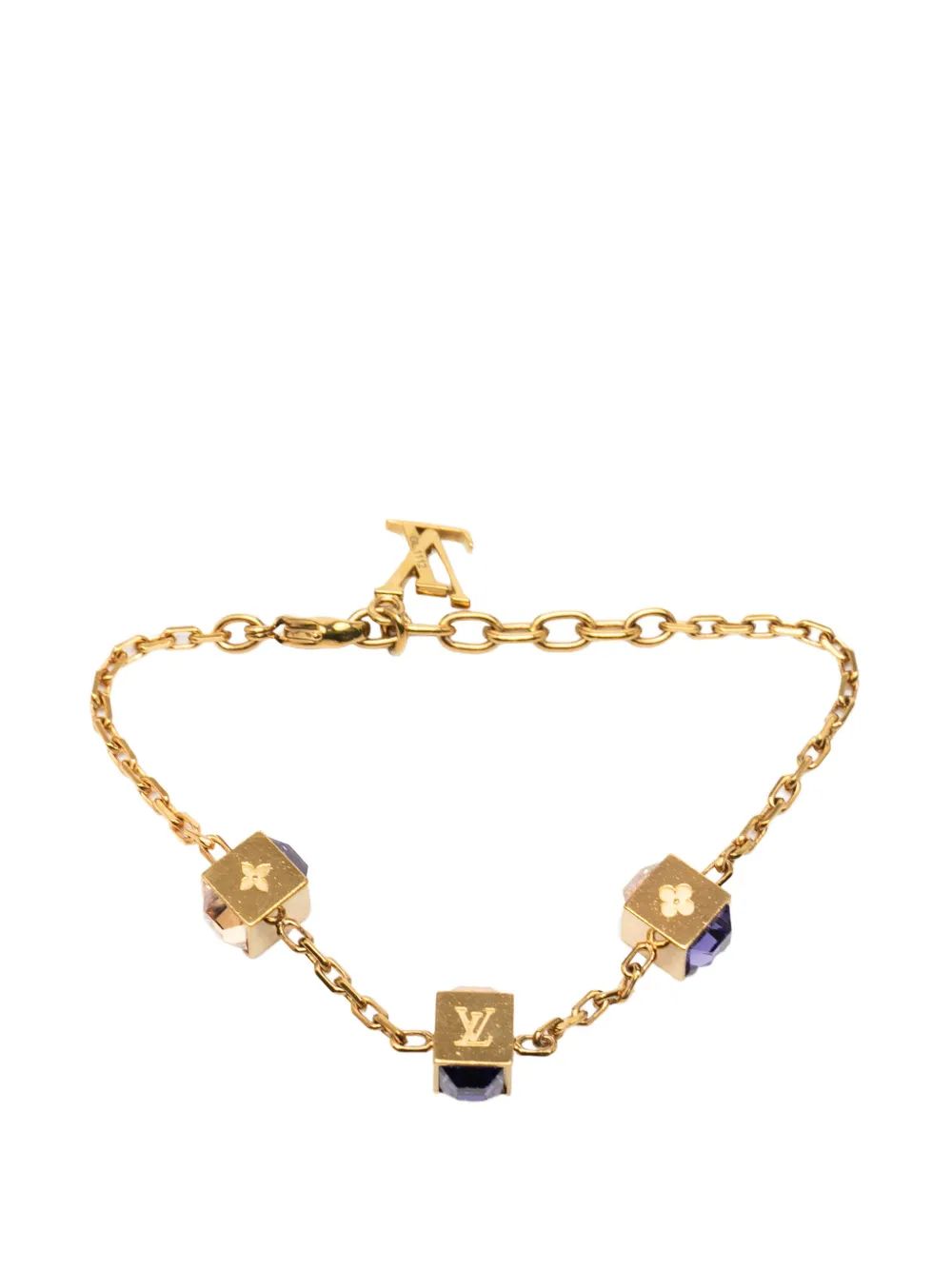 Louis Vuitton Pre-Owned 2012 Gold Plated Gamble Crystal Bracelet costume bracelet - Oro