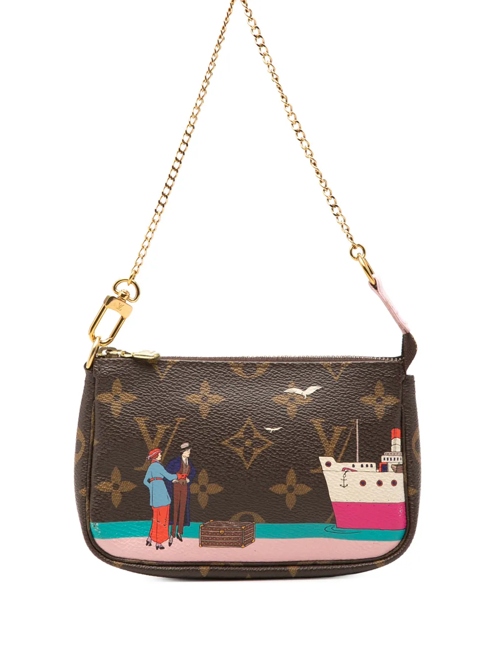 Louis Vuitton Pre-Owned 2016 Monogram Transatlantic Mini Pochette Accessoires handbag - Braun