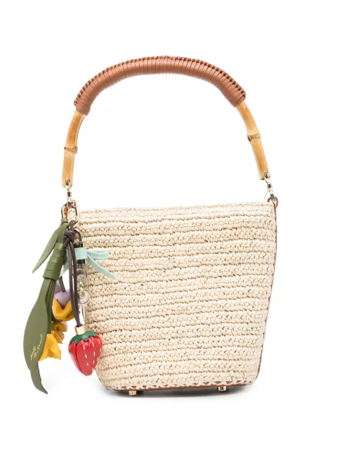 Self-Portrait bamboo-handle tote bag