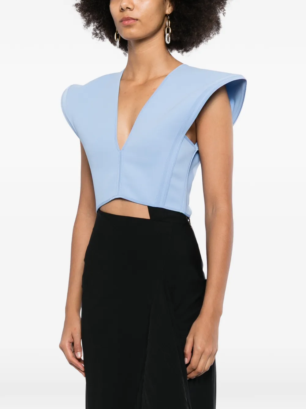 Maticevski Bonded Combat Top in Blue, view 3