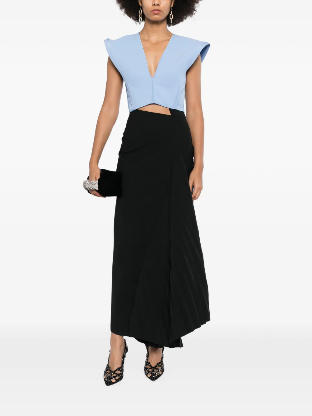 Maticevski Bonded Combat Top in Blue, view 2