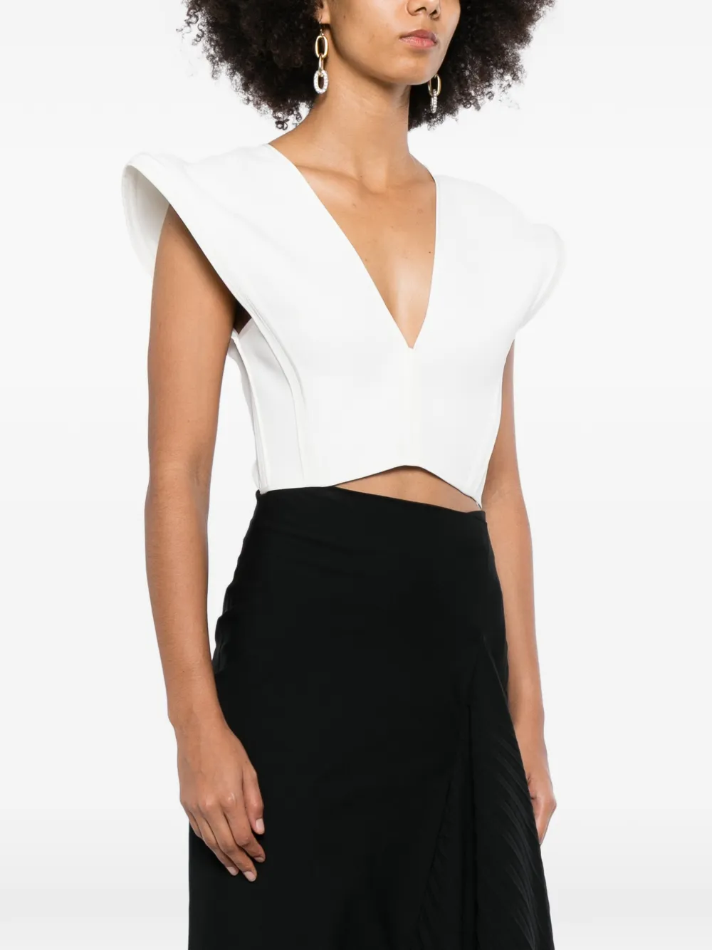 Maticevski Bonded Combat Top in White, view 3