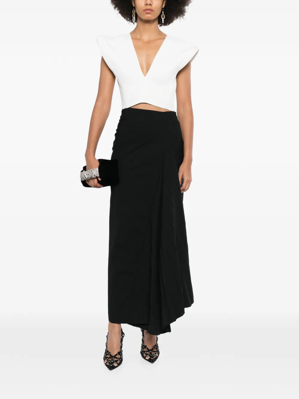 Maticevski Bonded Combat Top in White, view 2