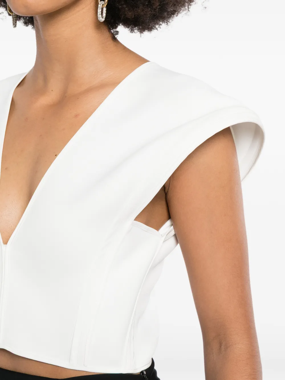 Maticevski Bonded Combat Top in White, view 5