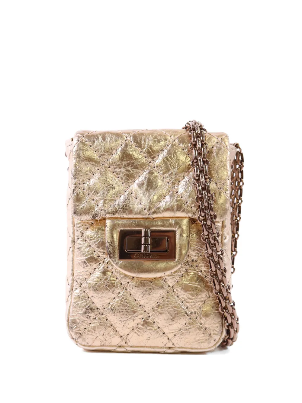 CHANEL Pre-Owned CC 2.55 chain-strap calfskin crossbody bag - Oro