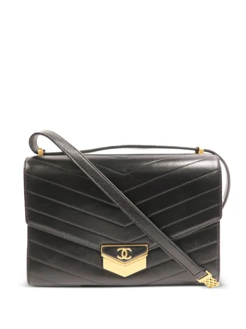 CHANEL Pre-Owned Chevron Medal shoulder bag