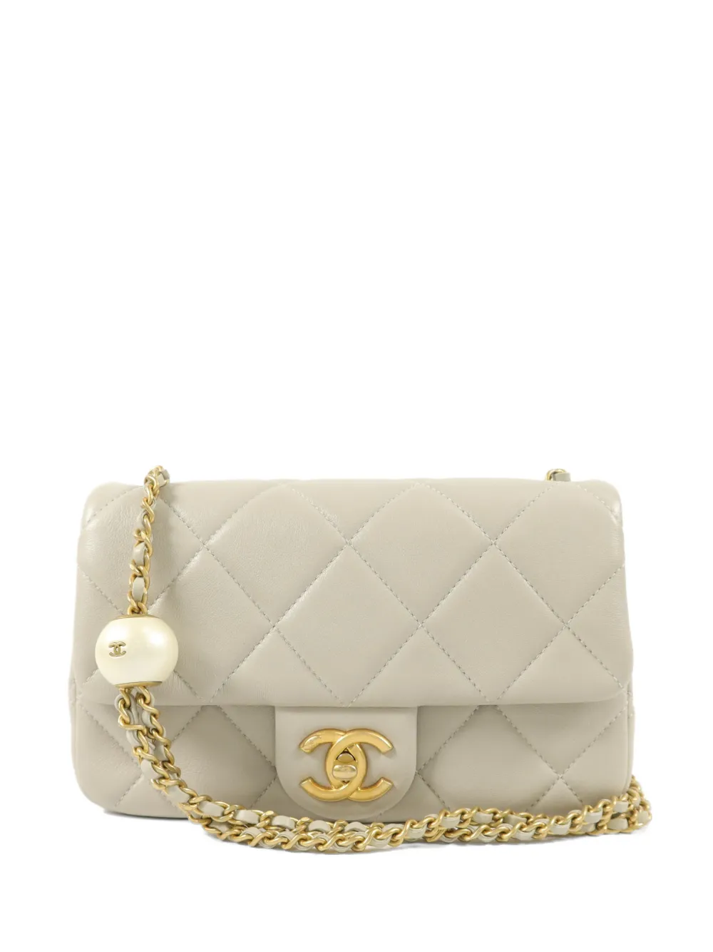 CHANEL Pre-Owned CC turn-lock quilted lambskin shoulder bag - Neutrals