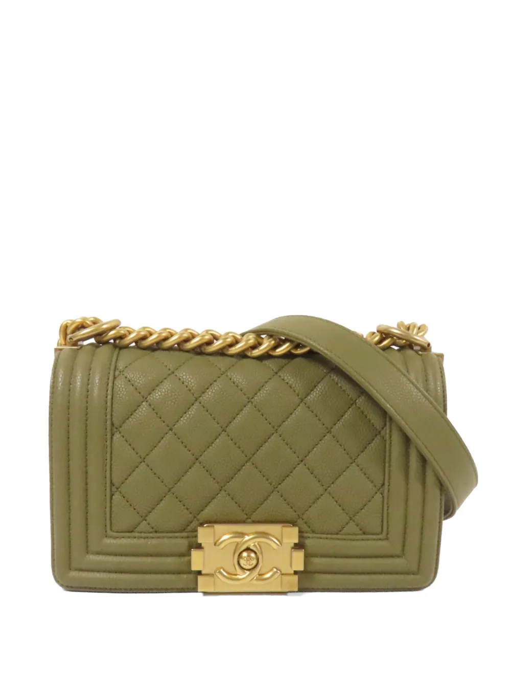 CHANEL Pre-Owned 20 Boy chain shoulder bag - Green
