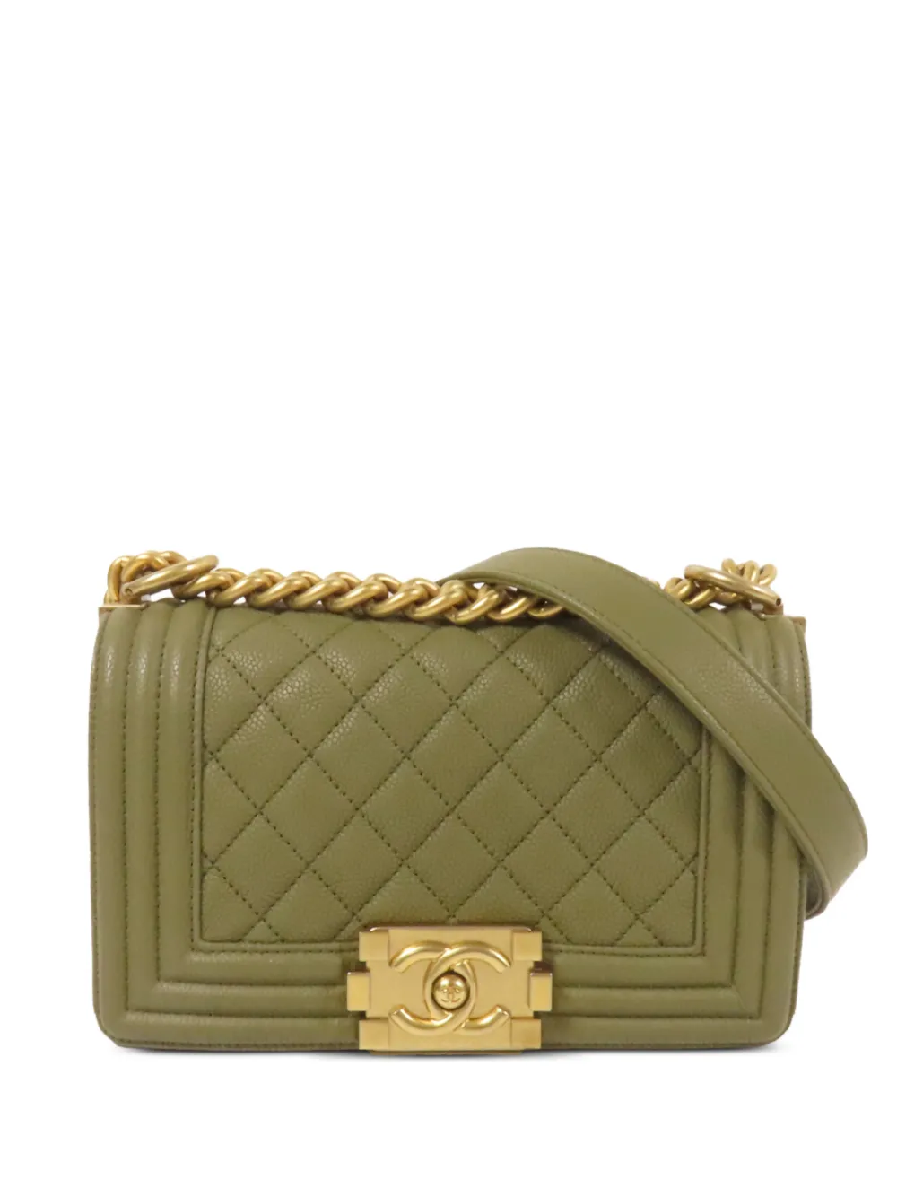CHANEL Pre-Owned 20 Boy chain shoulder bag - Verde