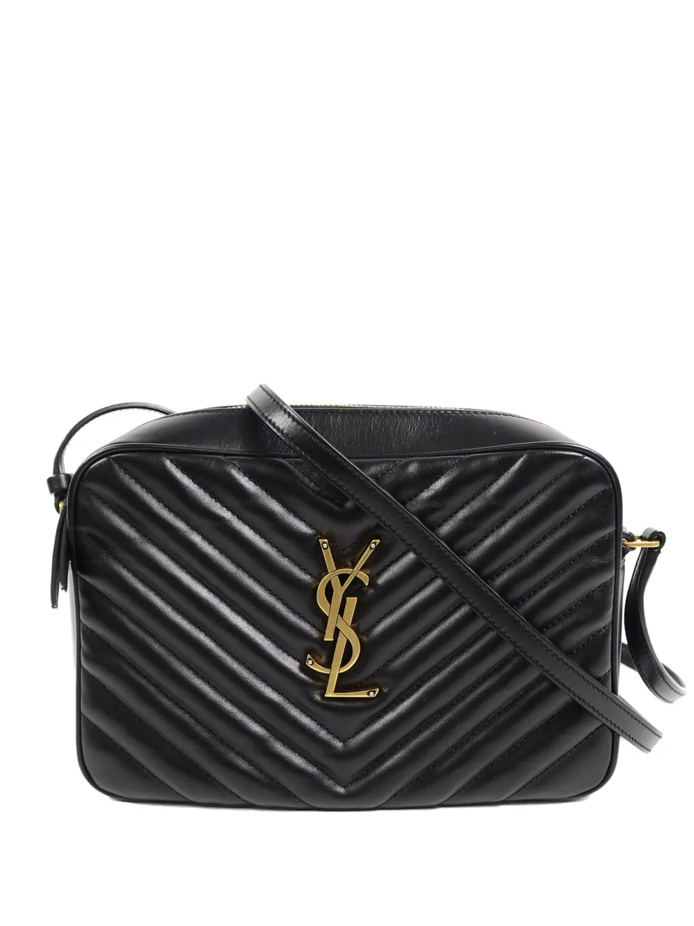 Saint Laurent Pre-Owned Lou quilted shoulder bag - Black