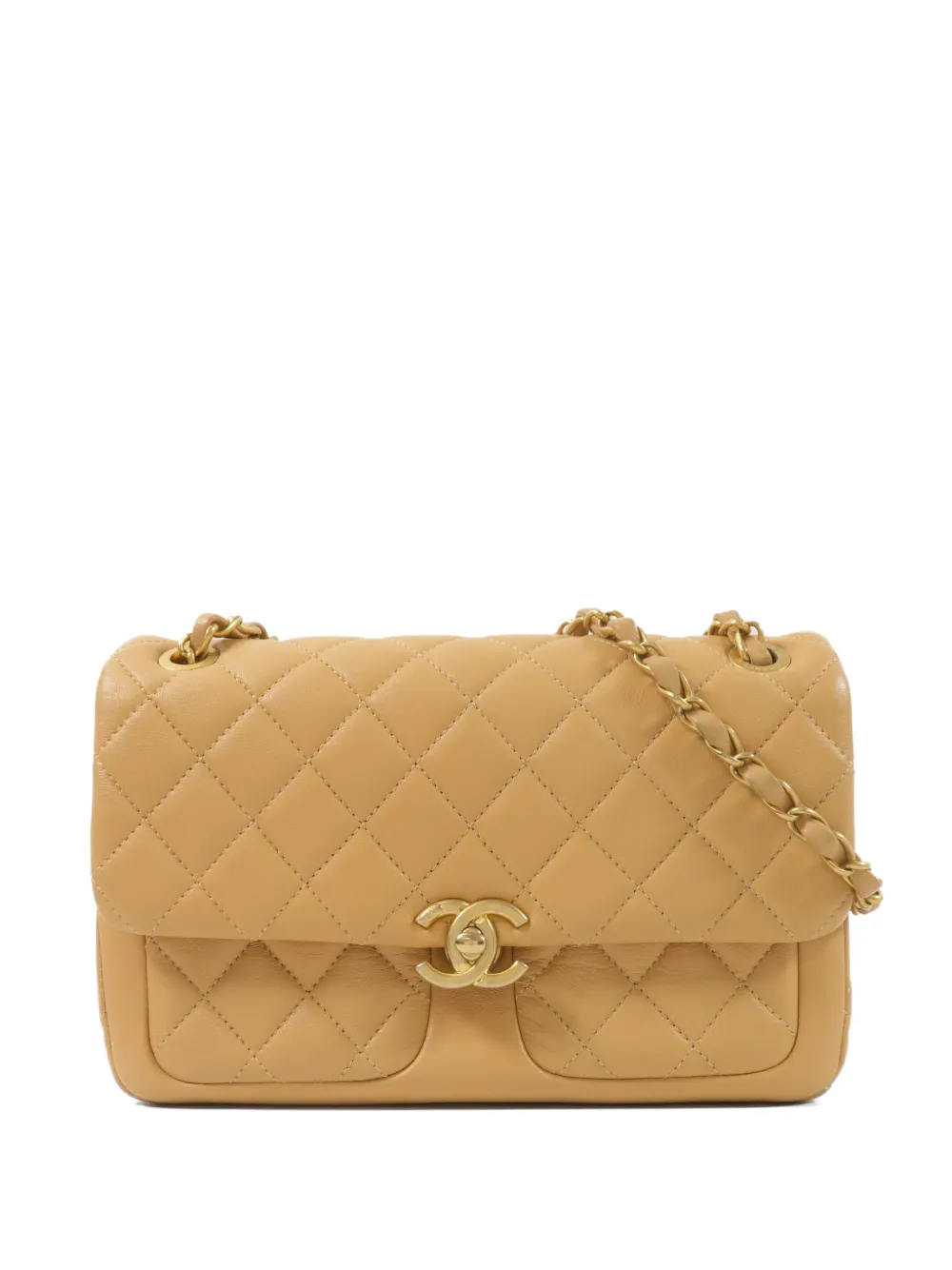 CHANEL Pre-Owned turn-lock flap shoulder bag - Neutrals