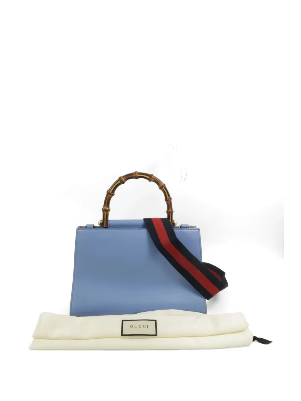 Gucci Pre-Owned Nymphaea Bamboo shoulder bag - Blu